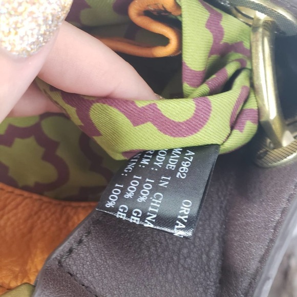 OrYany Victoria Colorblock Shoulder Bag Hobo Pumpkin Multi‎ Purse Leather - Picture 13 of 14